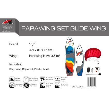 set F2 Glide WS 10'8'' + parawing 3,5 m2