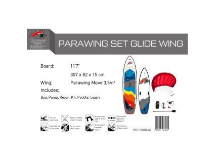 set F2 Glide WS 11'7'' + parawing 3,5 m2