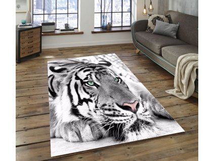 3D Koberec Bílý Tygr