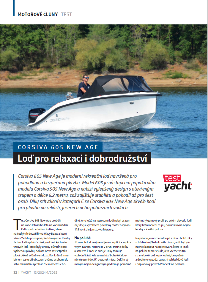 Corsiva 605 NA - Loď pro relaxaci i dobrodružství