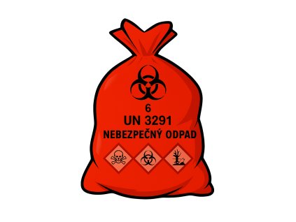 Nebezpečný odpad v červeném pytli
