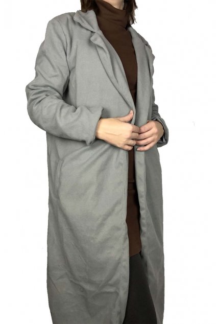 nahled stylovy damsky kabat v sede barve 3