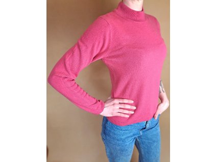 Růžový basic svetr