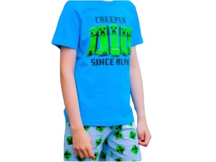 pyzamo-minecraft-modre-kratke