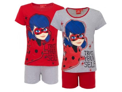 Dívčí pyžamo L.O.L. trust your self krátké šedo-červené