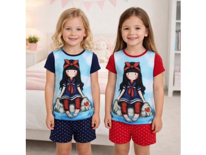 Dívčí pyžamo GORJUSS s puntíkatými šortkami