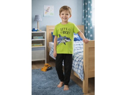 Chlapecké pyžamo OCEÁN - ŽRALOK zelenočerné