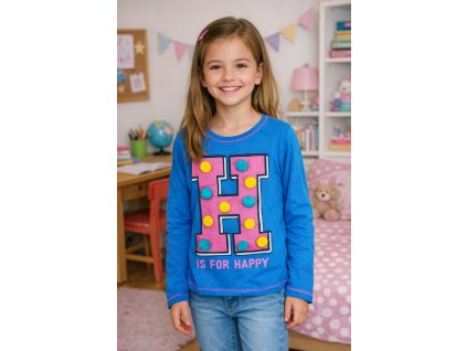 Dívčí tričko LEMON BERET s bambulkami dlouhý rukáv