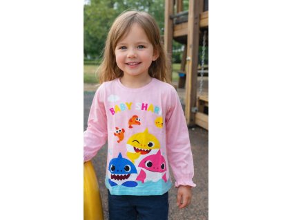 Dívčí tričko BABY SHARK dlouhý rukáv