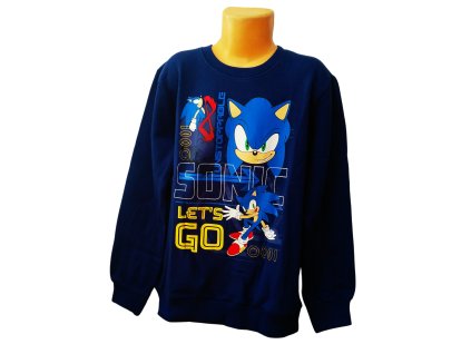 Chlapecká mikina SONIC přes hlavu modrá