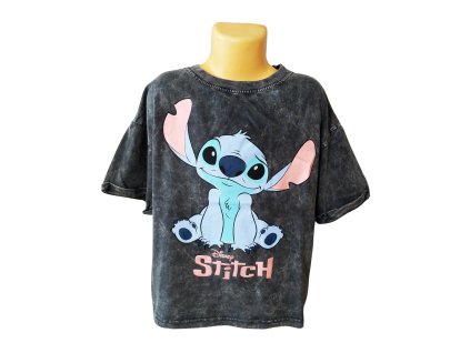 Dívčí tričko LILO A STITCH krátký rukáv šedé