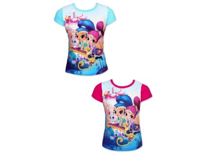 Dívčí tričko TŘPYTKA A SVĚTLA na létajícím koberci krátký rukáv