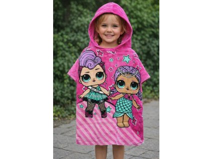 Bavlněné pončo L.O.L. s kapucí tmavě