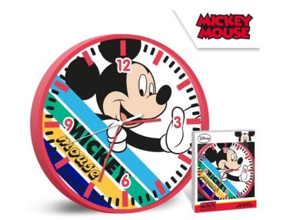 Dětské nástěnné hodiny MICKEY červené 24 cm