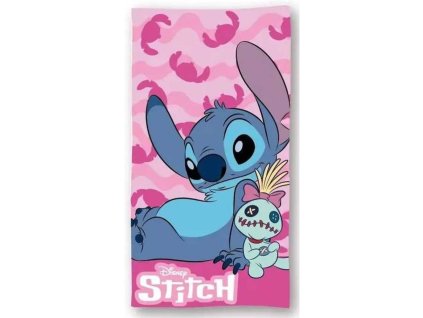 Dětská bavlněná osuška LILO A STITCH růžová