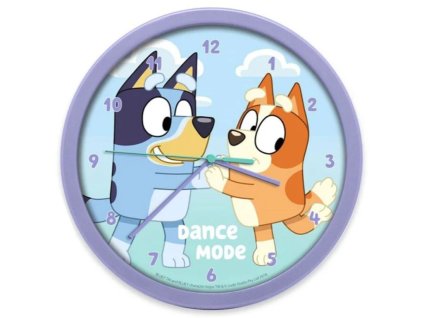 Dětské nástěnné hodiny BLUEY modré 25 cm