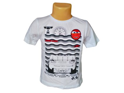 Chlapecké tričko CARS Lightning McQueen krátký rukáv bílé