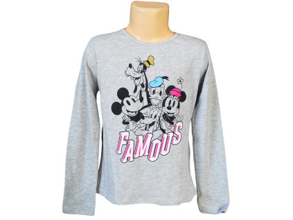 Dívčí tričko MINNIE Disney parta dlouhý rukáv šedé