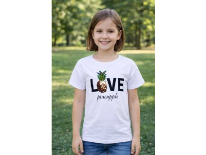 Dívčí tričko s měnícími flitry GLO-STORY ananas krátký rukáv