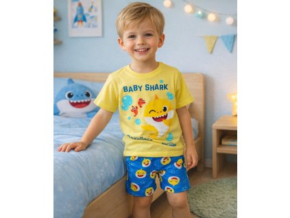 Chlapecké pyžamo BABY SHARK krátké žluté