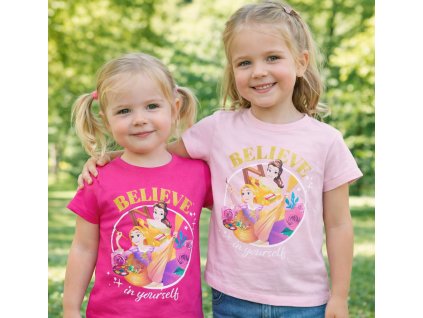 Dívčí tričko PRINCEZNY believe krátký rukáv