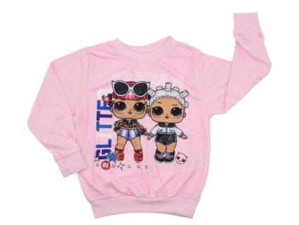 Dívčí mikina L.O.L. přes hlavu světle růžová