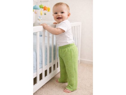 Kojenecké kalhoty fleece s proužky