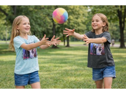 Dívčí tričko FROZEN celá parta krátký rukáv