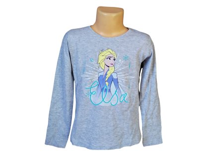 Dívčí tričko FROZEN ELSA dlouhý rukáv šedé