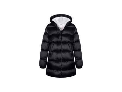 Kabát dívčí nylonový Puffa podšitý microfleecem, Minoti, 12COAT 2, černá - 98/104 (Varianta 104/110)