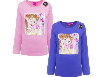 Dívčí tričko PRINCEZNY s měnícími flitry dlouhý rukáv