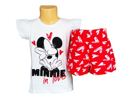 Pyžamo MINNIE krátké dívčí bíločervené (Barva Bíločervená, Velikost 104)