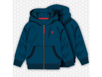 Mikina chlapecká s kapucí celopropínací, Minoti, 9ZIPEMB 1, modrá (Varianta 158/164)