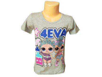 Dívčí tričko L.O.L. 4EVA krátký rukáv šedé