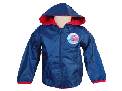 Chlapecká bunda CARS jaro-podzim s integrovaným batůžkem modrá