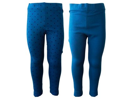 Dívčí legíny LEMON BERET balení 2 kusy modré a puntíky