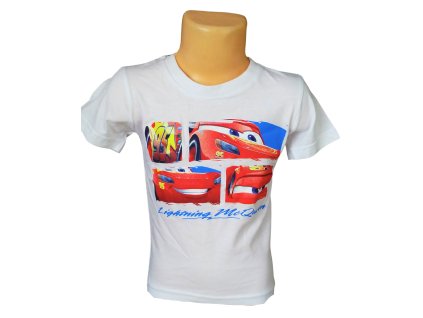 Chlapecké tričko CARS krátký rukáv bílé