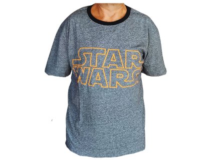 Pánské tričko STAR WARS krátký rukáv šedé