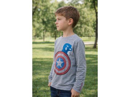 Chlapecké tričko AVENGERS Kapitán Amerika dlouhý rukáv