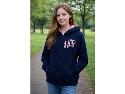 Dívčí mikina VENERE Hug na zip s kapucí modrá