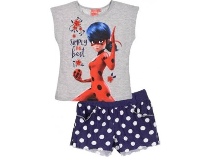Dívčí letní set KOUZELNÁ BERUŠKA se šortkami šedo-modrý