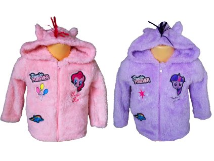 Dívčí mikina chlupatka MY LITTLE PONY na zip s kapucí