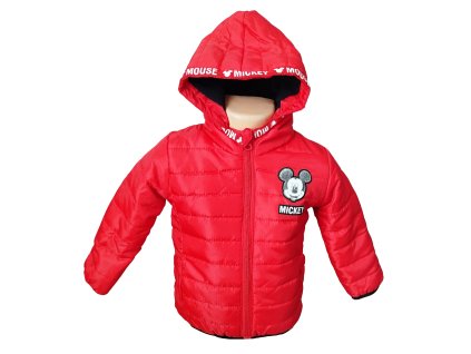 Kojenecká zimní bunda MICKEY prošívaná červená