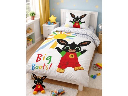 Dětské povlečení bavlna ZAJÍČEK BING DUHOVÉ SLUNÍČKO
