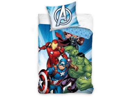 Dětské bavlněné povlečení AVENGERS modré 140x200