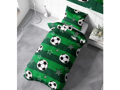 detske-bavlnene-povleceni-fotbal-zelene-140x200