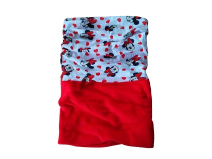 Dívčí nákrčník MINNIE komín bíločervený