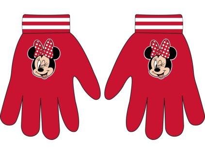Dívčí rukavice MINNIE prstové červené