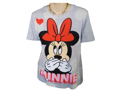 Dámské tričko MINNIE krátký rukáv šedé
