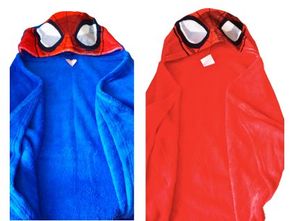 Dětská deka SPIDERMAN s kapucí coral fleece 80x120